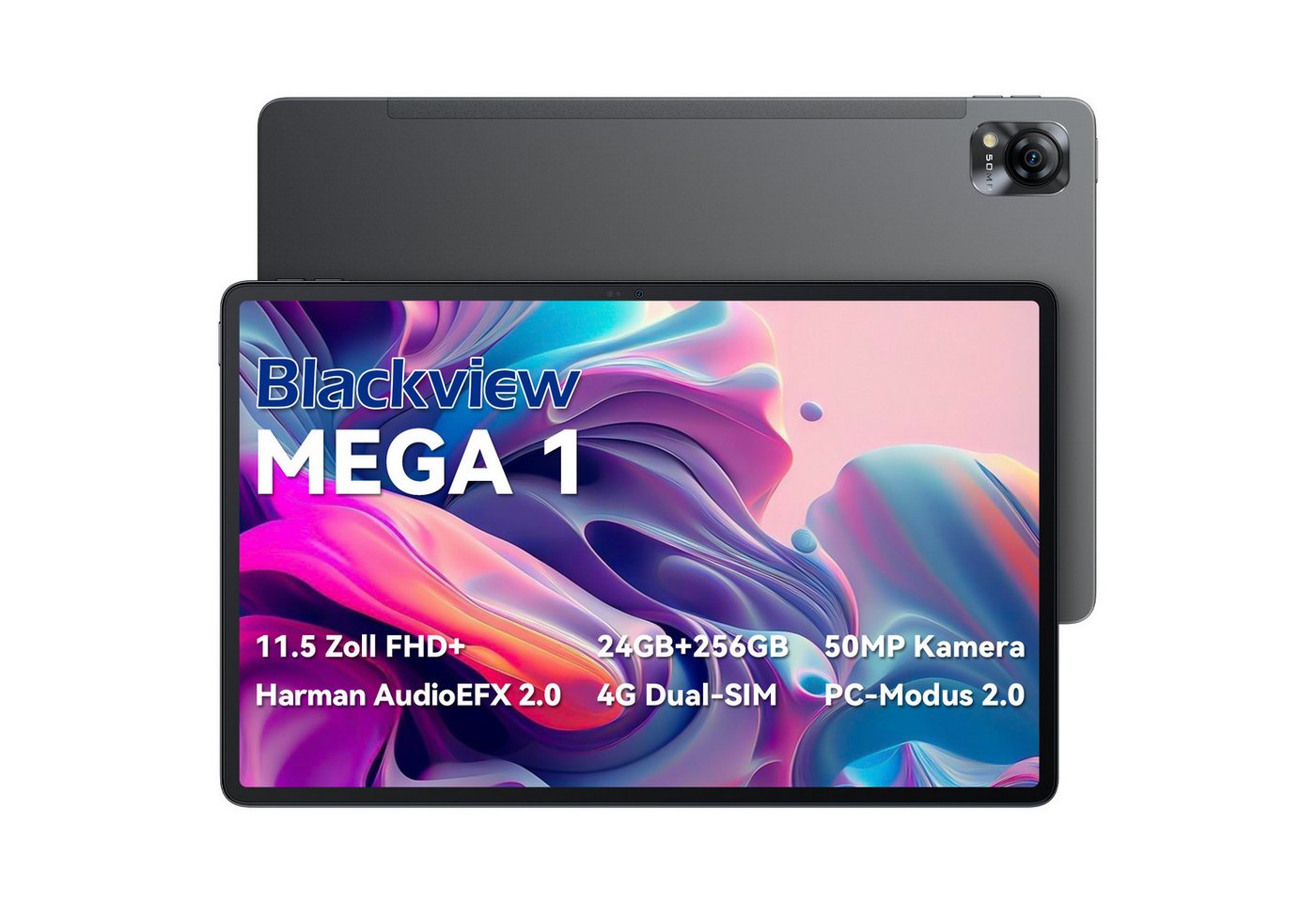 Blackview Mega1(12+256) Tablet (11.5", 256 GB, 4G LTE, 2.4K 120 Hz Display, 50MP Kamera, Unterstützt PC-Modus, mit Hülle)