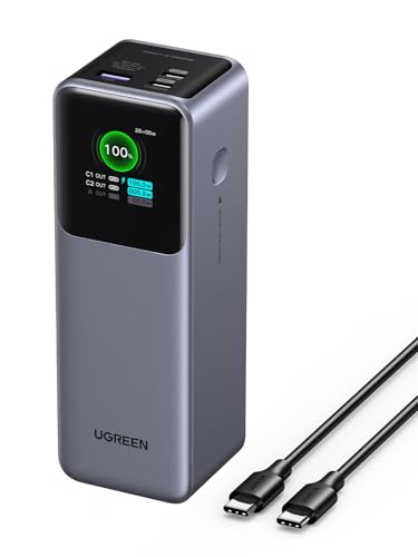 UGREEN Nexode Power Bank 25000mAh 200W, externer Akku mit 3 USB-Ports und digitalem Display, USB C PD 3.1, kompatibel mit iPhone 17/16/15/14 Pro Max, Galaxy S24 Ultra, MacBook Pro