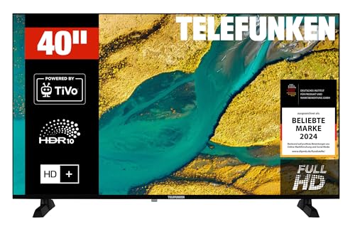 TELEFUNKEN XF40TP900S, 40 Zoll Smart TV Powered by TiVo, Full HD, HDR, Triple-Tuner, 6 Monate HD+ inkl.