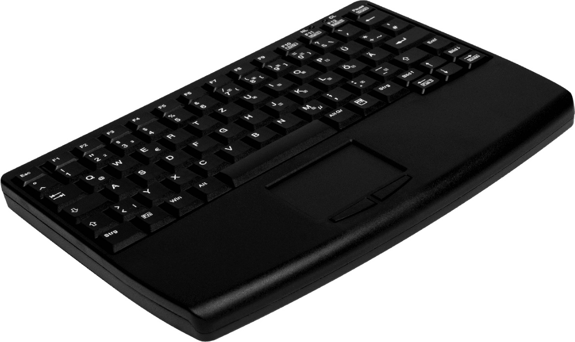 Cherry Active Key AK-4450-G Industrietastatur mit Touchpad - Verkabelt & Kabellos - RF kabellos + USB - QWERTZ - Schwarz