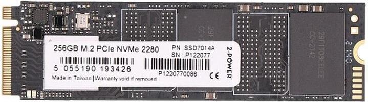 2-Power SSD 256GB M.2 PCIe NVMe 2280, Interne Festplatte mit Festplattengehäuse
