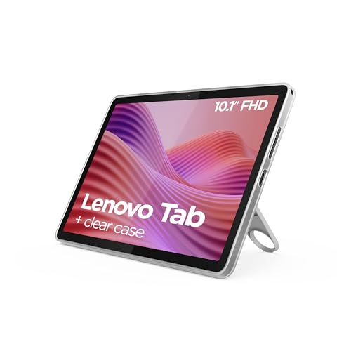 Lenovo Tab Tablet, 25,6 cm (10,1 Zoll), 4G LTE WUXGA (MediaTek Helio G85, 4 GB RAM, 64 GB, 60 Hz, Wi-Fi 5, Bluetooth 5.3, Android 14), Mondgrau, inklusive transparenter Hülle