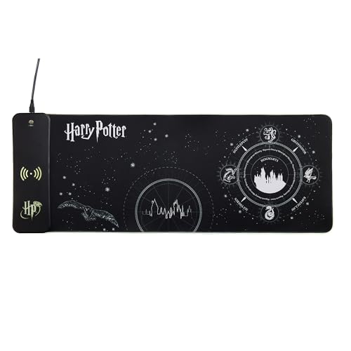 Numskull Harry Potter XL RGB Gaming-Mauspad mit 15W kabellosem Ladegerät | Anpassbare LED, rutschfest, wasserabweisend, magische Themenkunst