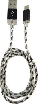LC-Power LC-C-USB-MICRO-1M-8 USB A zu Micro-USB Kabel, 1m, schwarz/silber, USB 2.0, Schnellade- und Datenkabel, max. 2A