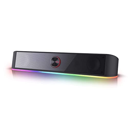 Redragon GS560 Adiemus RGB Desktop-Soundbar, 2.0-Kanal-Computerlautsprecher mit Audio-Light-Sync, Touch-Control und USB-Anschluss