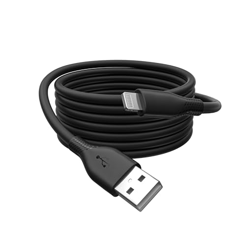 DIGITUS Lightning Anschlusskabel - USB 2.0-0,5m - Flexibles Silikonkabel - Schwarz - für iPad, iPhone - Bis zu 25x haltbarer als Standardkabel