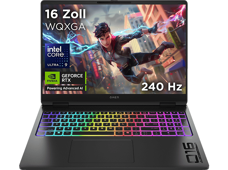 HP OMEN MAX Gaming Laptop 16-ah0393ng, 16 Zoll, Intel® Core™ Ultra 9 275HX, 32 GB RAM, 1 TB SSD, NVIDIA GeForce RTX™ 5080, Shadow Black Aluminium, Windows 11 Home