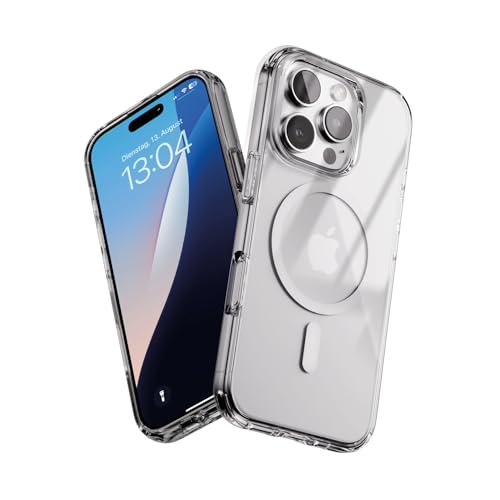 Woodcessories - iPhone 16 Pro Clear Case mit MagSafe | Transparente Handyhülle mit Kameraschutz | Anti Yellowing, Anti Kratzschutz, Dünn | DIY Knöpfe