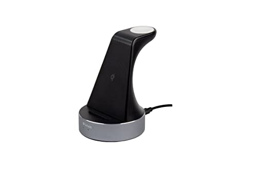 Verbatim 2-in-1 Qi MFi Wireless Charger WCS-01, für iPhone, Apple Watch & Qi-fähige Geräte, Handy Ständer mit induktiver Ladestation, kabelloses Ladegerät für Apple, Samsung und mehr