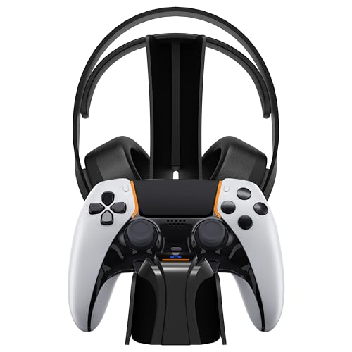 Snakebyte PS5 Controller & Headset Ladestation - lädt DualSense & DualSense Edge Controller & Wireless Headsets, 2Std. Ultra-Schnellladung, TÜV Süd-geprüft, PlayStation 5 Design, inkl. Kabel (Schwarz)