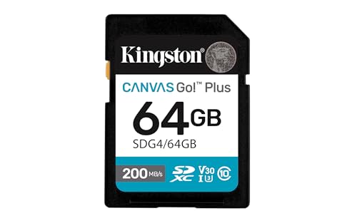 Kingston Canvas Go Plus SDXC Speicherkarte Gen4 200MB/s C10 UHS-I U3 V30 64GB-SDG4/64GB