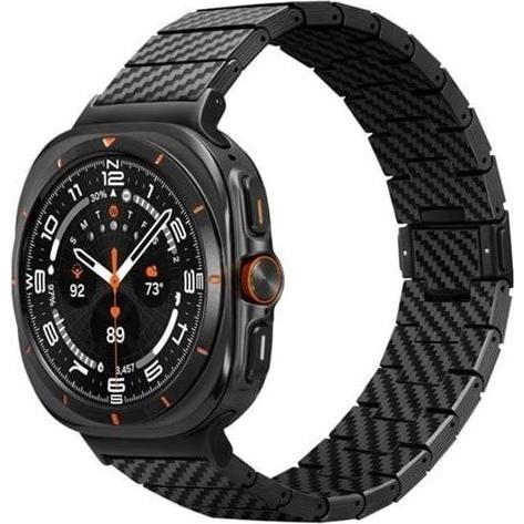 Pitaka Carbon Fiber Strap, Uhrenarmband für Galaxy Watch Ultra (22 mm), leicht und langlebig, Schwarz