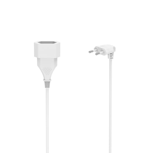 Hama Verlängerungskabel mit gewinkeltem Eurostecker, für innen, 3 m, Weiß