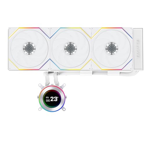 Lian-Li Hydroshift II LCD-C 360TL ARGB, CPU Wasserkühler mit RGB-Beleuchtung, Weiss, 120 mm Lüfter