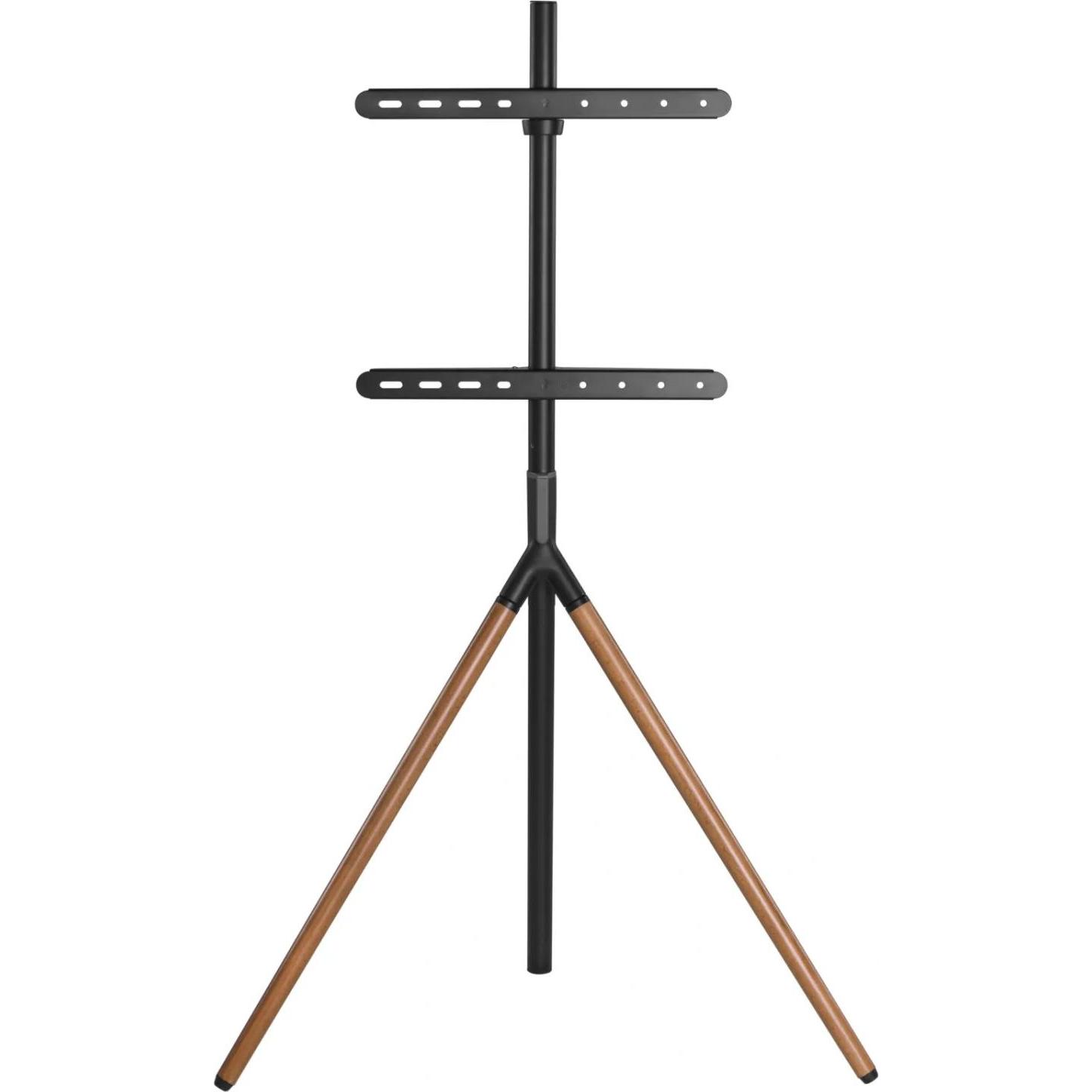 Sinox Tripod TV Gulvstand, drehbar für 45"-65" Fernseher, dunkles Holz/schwarz, stabiler Standfuß, 32 kg