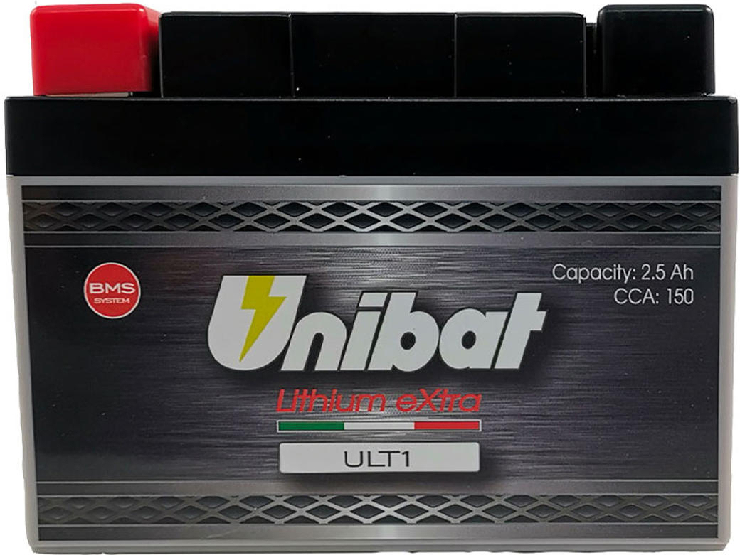 Hermann Hartje KG UNIBAT LiFePO4 Batterie „ULT1“, wartungsfreie Lithium-Eisenphosphat-Batterie, ersetzt Blei-Säure-Batterien, superleicht, hohe Startstromstärke, modulare Distanzhalter