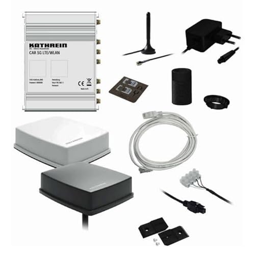 Kathrein CAR 5G LTE/WLAN, Router Set für Wohnwagen mit MIMO-Außenantenne, 2 SIM-Karten Einschübe, weiß