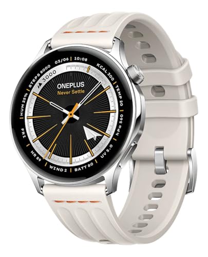 OnePlus Watch Lite 45 mm, Silber, AMOLED Display, 10 Tage Akkulaufzeit, 4 GB Speicher