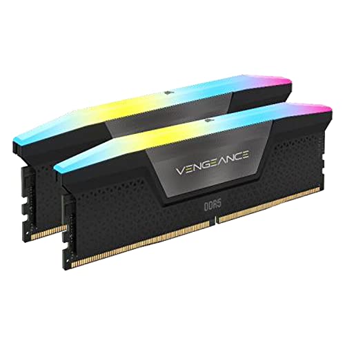 Corsair VENGEANCE RGB DDR5 RAM 48GB (2x24GB) 6400MHz CL36 Intel XMP iCUE Kompatibel Computer Speicher - Schwarz (CMH48GX5M2B6400C36)