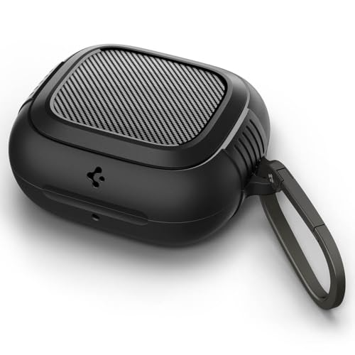 Spigen Rugged Armor für Powerbeats Pro 2 (2025), Sichere Schutzhülle mit Karabiner, Matt Schwarz