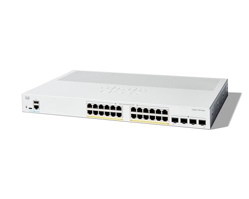 Cisco Catalyst 1300-24P-4G-Managed-Switch, 24-Port-GE, PoE, 4 x 1-GE-SFP, eingeschränkter Lebenszeitschutz (C1300-24P-4G)
