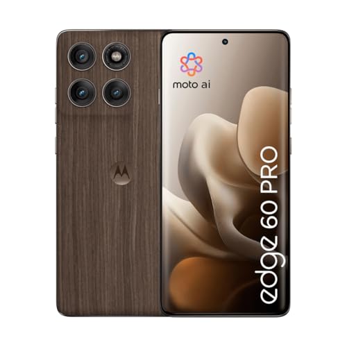 Motorola Edge 60 Pro, Smartphone 512GB, 6,67 Zoll Super-HD-Display, Dual-SIM, Holz, Android™ 15, EEK A