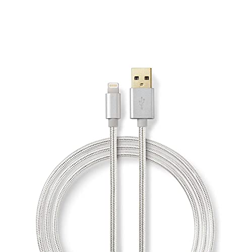 Nedis USB-Kabel USB 2.0 Apple Lightning 8-Pin A Stecker 480 Mbps 12 W Vergoldet 3 m Geflochten/Nylon Aluminium