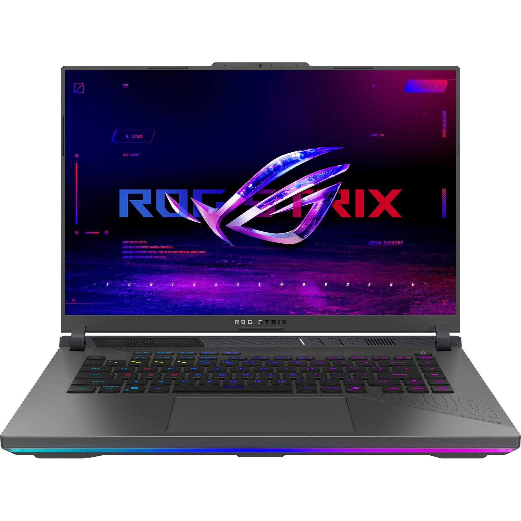 ASUS ROG Strix G16, Gaming Notebook mit AMD Ryzen 9 9955HX, 64 GB RAM, 4 TB SSD, 16" IPS-Display, 165 Hz, Office 2024 Pro