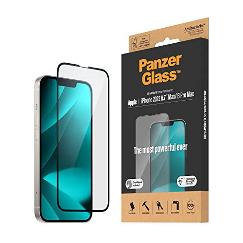 Panzer Glass Clear Glass Displayschutz für iPhone 14 Plus | 13 Pro Max - Tempered Glas mit Anti-Fingerprint Beschichtung und vollständiger Abdeckung - mit Positionierhilfe - Preisvergleich