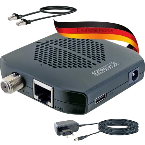 SCHWAIGER SAT Receiver HD DVB-S2, Kabelloser TV-Receiver für WLAN-Streaming, vorprogrammiert für Astra mit 5000 Senderplätzen