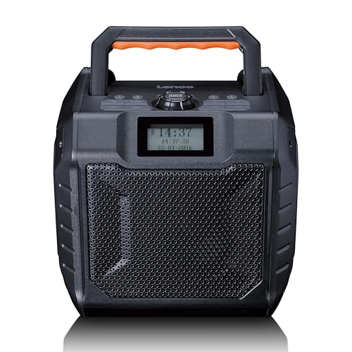 Lenco ODR-160BK Outdoor-Radio - DAB+/FM-Radio, Bluetooth-Lautsprecher, stoßfest & wasserdicht, 35W RMS, 20 Stunden Akkulaufzeit