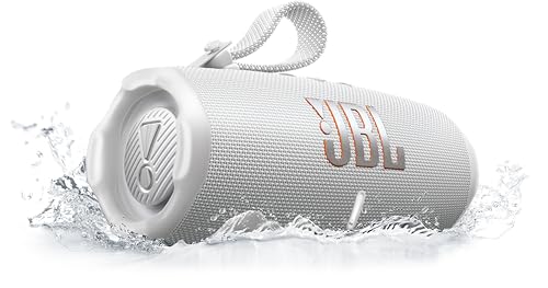 JBL Charge 6, tragbarer Bluetooth-Lautsprecher, 28 Stunden Akkulaufzeit, IP68 wasserdicht, Staub- und stoßfest, Pro Sound mit AI Sound Boost, Auracast Multi-Speaker, Weiß