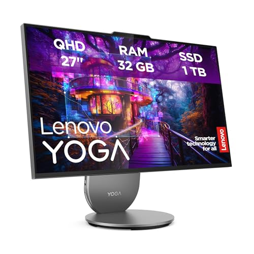 Lenovo Yoga All-In-One AI PC, 27" QHD Touch-Display, Intel Core Ultra 9 285H, 32GB RAM, 1TB SSD, Intel Arc Grafik, Grau, inkl. Wireless Maus-Tastatur, Augenschutz, 2 Jahre Premium Care