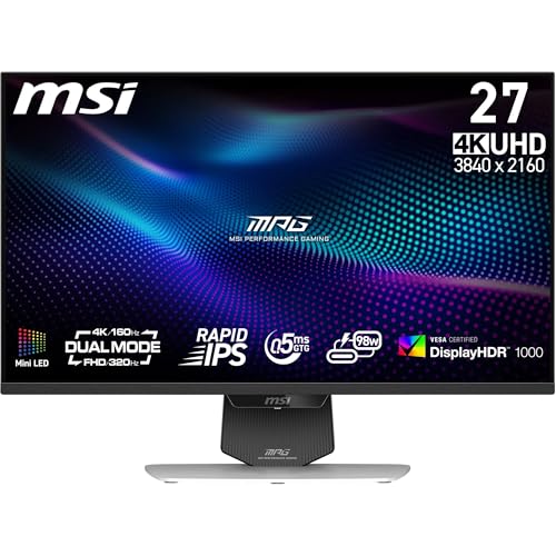 MSI MPG 274URDFWDE E16M 27 Zoll 4K (UHD) DualMode Rapid IPS miniLED 16:9 160 Hz Gaming Monitor
