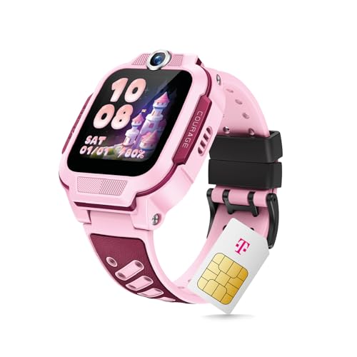 Deutsche Telekom imoo Kids Watch Z3, Smartwatch für Kinder mit GPS, Telefonfunktion, Datenschutz, wasserdicht, rosa