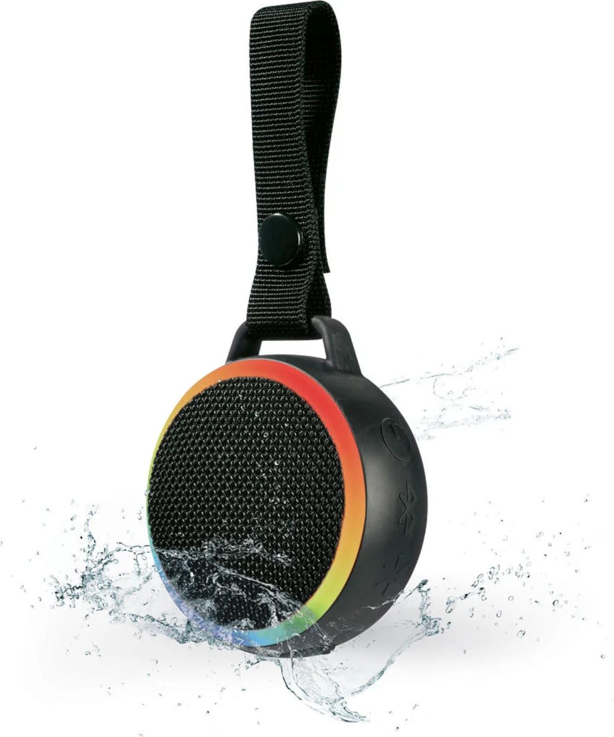 Silvercrest Bluetooth Lautsprecher Sound Spot, Wasserdicht mit Licht, Schwarz, 16 Stunden Akkulaufzeit, True Wireless Stereo