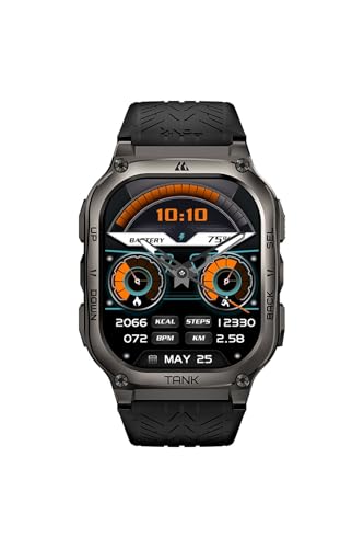 KOSPET Tank M3, Smart Watch 49 mm mit Bluetooth Calling, IP69K wasserdicht und 170+ Sportmodi - Schwarz