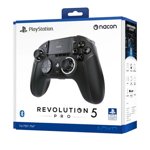 Nacon PS5 Revolution 5 Pro Controller, Schwarz - Magnetische Hall-Effekt-Technologie, Trigger-Stopps, kabellose Verbindung