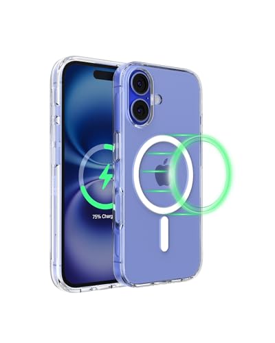Belkin SheerForce iPhone 16 Hülle, MagSafe-kompatible, kratzfeste, dünne Schutzhülle mit erhöhten Rändern - Transparent