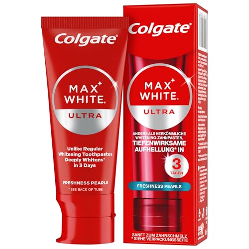 Colgate Max White Ultra Freshness Pearls Zahnpasta 50ml | Tiefenwirksame Aufhellung, langanhaltende Frische und sanft zum Zahnschmelz