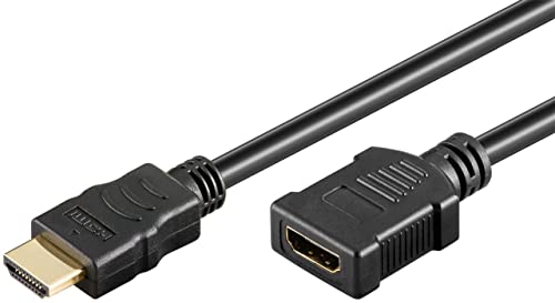 goobay HDMI Verlängerungskabel 1m für Fire TV Stick 4K, HDMI 2.1 für 4K Videoübertragung und 7.1 Surround Sound, ideal für Fernseher, Beamer und Spielekonsolen, 76269