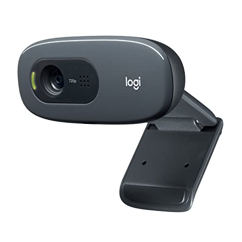 Logitech C270 Webcam, HD 720p, 60° Sichtfeld, Fester Fokus, Belichtungskorrektur, USB-Anschluss, Rauschunterdrückung, Universalhalterung, Für Skype, FaceTime, Hangouts, etc. - Schwarz
