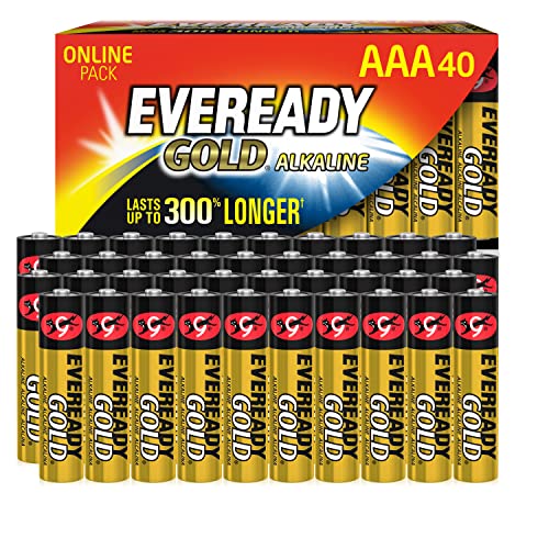 Eveready Gold AAA Batterien, 40 Stück, Langlebige Batterien für Haushaltsgeräte Alkaline