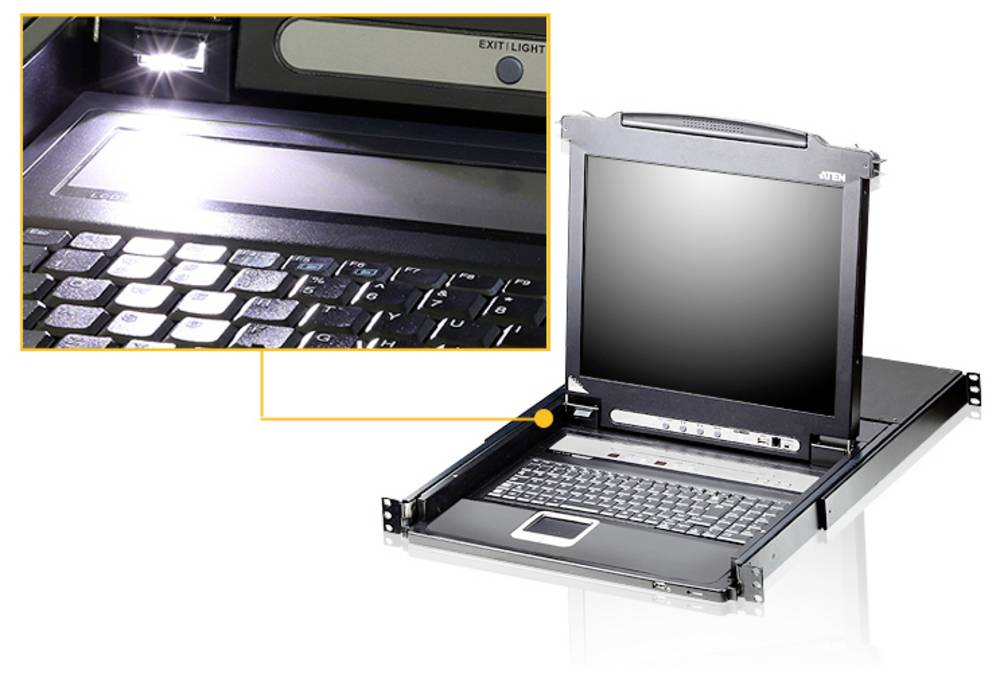 ATEN CL5708N D KVM-Umschalter mit 17 Zoll LCD-Bildschirm, USB & PS/2, Steuerung von bis zu 256 Computern