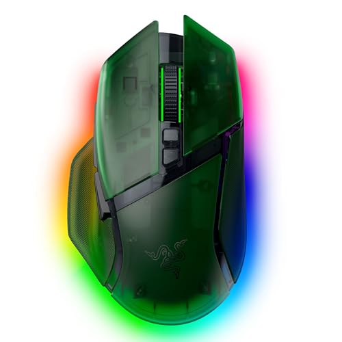 Razer Basilisk V3 Pro Phantom Green Edition, Anpassbare kabellose RGB-Gaming-Maus mit 35K DPI Sensor, 4-Wege-Scrollrad und 13 Tasten