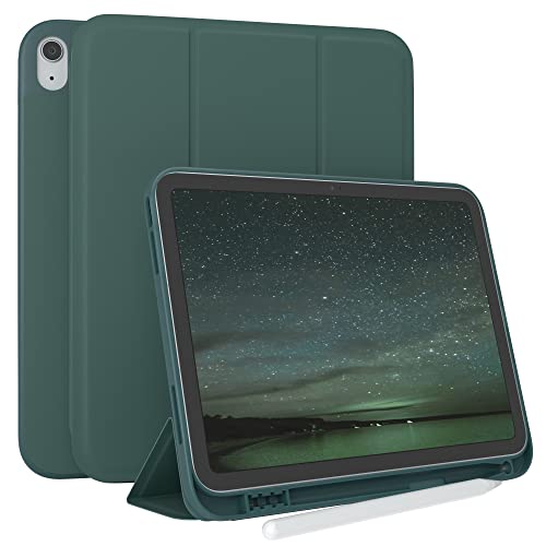 EAZY CASE Schutzhülle für iPad 11. Generation A16 (2025) mit Stifthalter, Auto Sleep/Wake Funktion, aufstellbar in 60°/15°, in Nacht Grün