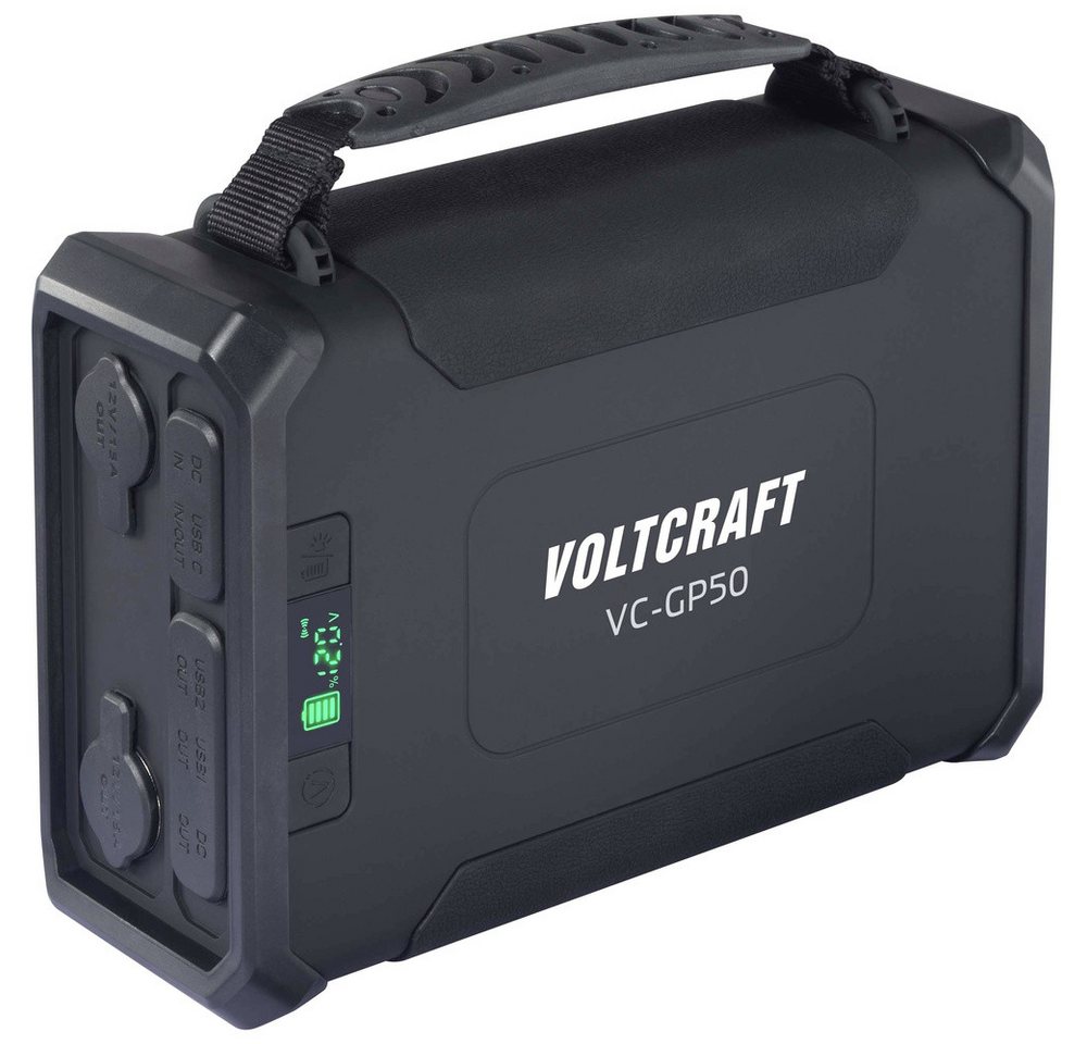 "VOLTCRAFT VC-GP50 Powerbank 96000 mAh USB PD 2.0 LiFePO 4 Schwarz - Hohe Kapazität (96000 mAh), Solar-Ladeeingang, LED-Blinkleuchte, kompakt und leicht"