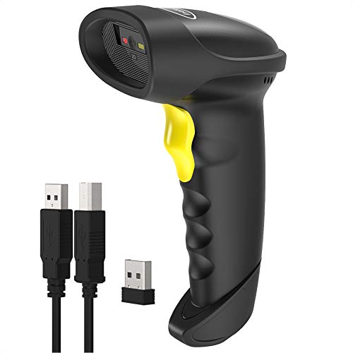 Inateck BCST-50, 2D Barcode Scanner Wireless mit Bluetooth, 2000 mAh Akku für 30 Tage Dauerbetrieb, 1D/2D Code- und Datamatrix-Erkennung, inkl. 2.4G-Adapter
