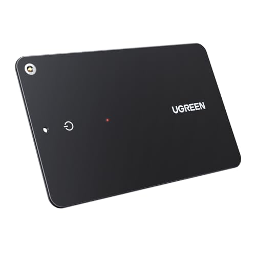 UGREEN FineTrack Slim, Bluetooth Tracker kompatibel mit Apple Find My, IP68 wasserdicht, wiederaufladbarer Geldbörsenfinder, ultra-dünn für Wallet und Gepäck