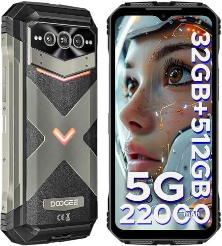 DOOGEE VMAXPRO Smartphone, 6.58 Zoll FHD+, 108 MP AI Triple-Kamera, 5G, Android 14, 32GB RAM + 512GB Speicher, 22000 mAh Akku